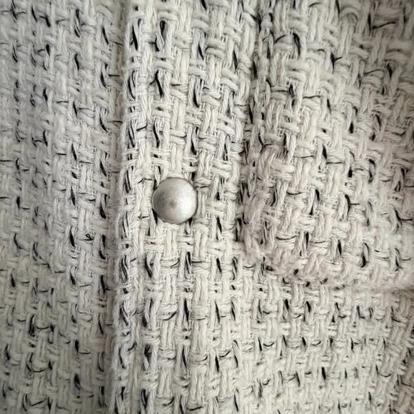 Zara Textured Cream Tweed Long Sleeve Overshirt/Jacket “Shacket” Size M - Picture 9 of 16